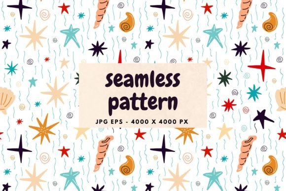 Download Sea Pattern with Shells, Corals, - Sea pattern Collection