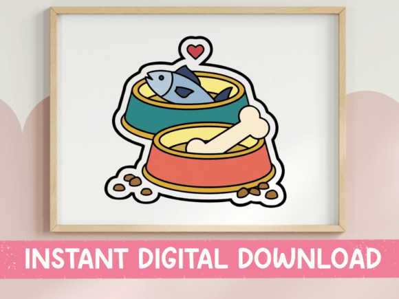Download Pet Food Bowls Cat and Dog Sticker - Dog Collection