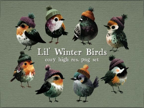 Download Lil' Winter Birds | Cozy Clipart Set - Premium Resources