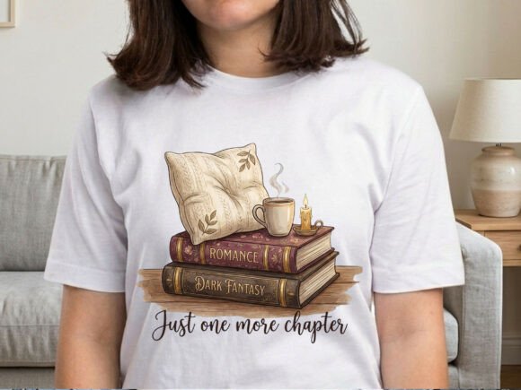 Download Fantasy Stacked Book Cozy Art Tshirt Png - Cozy art Collection