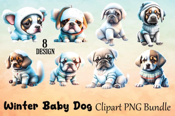 Download Winter Baby Dog Clipart PNG Bundle - Dog Collection