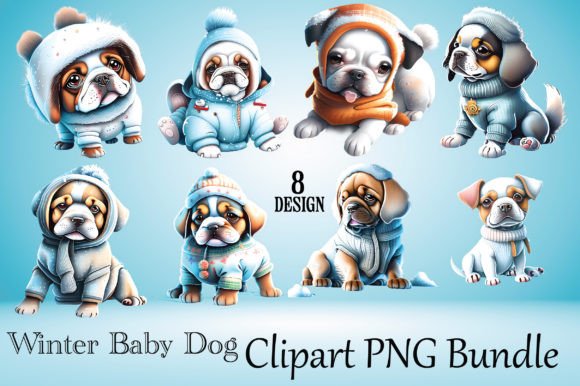 Download Winter Baby Dog Clipart PNG Bundle - Dog Collection
