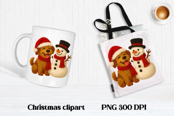 Download Christmas Knitted Dog Clipart PNG Design - Dog Collection